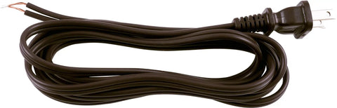 8 Foot Lamp Cord With Polarized Molded Plug 2 Prong UL Listed Brown For DIY Repair And Replacement Perfect For Lamps And Fixtures