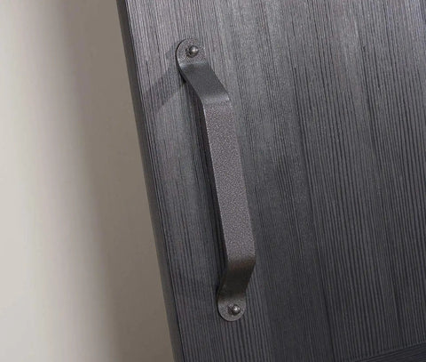 Ready To Assemble PVC Barn Door Kit With Top Track Rollers Handles And Hardware 36x84 Inches Black Finish Includes All Pieces For Quick Install And Smooth Sliding