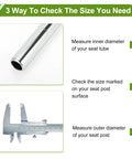 Universal 25.4x300mm Silver Tone Bike Seat Post Built To Last Steel Saddle Post with measurement guide