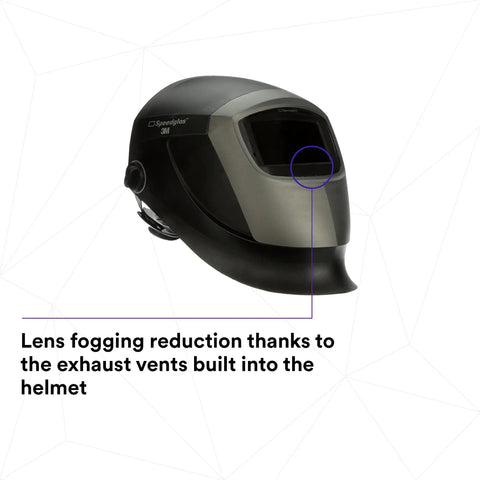 Natural Color Auto Darkening Welding Helmet 9002NC For MMAW TIG MIG Welding showing side vent for reduced fogging in black and silver