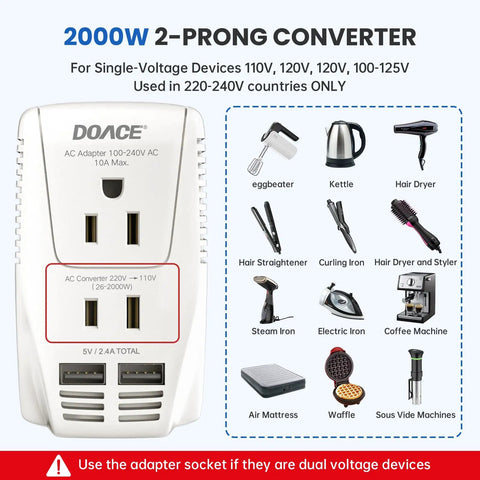 Get Your Us Hair Tools Firing On All Cylinders Overseas With This Badass 2000 Watt Voltage Converter Stepping Down 220 Volts To 110