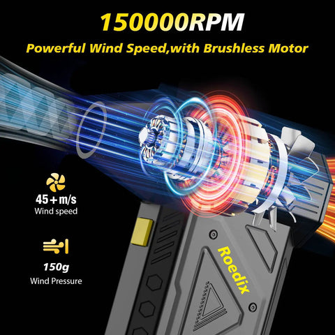 High Speed 150000 RPM Electric Air Duster Ditch Canned Air Portable Blower For Computer Keyboard Car And Home Cleaning 45 Meters