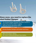 Signs for replacing Gimbal Shock Absorption Rubber Replacement For Mini 4 Pro Left And Right Dampers with text and two damper images