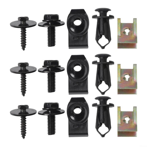 Premium 100 Pcs Auto Push Pin Rivets Kit Perfect For Bumper, Fender, Door Trim And Radiator Shields On Ford Toyota Honda Chrysler Cars With Durable Hold, black nylon steel clips