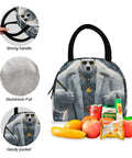 Bear Themed Sunglasses Backpack With Insulated Cooler Lunch Box, Lightweight 15.6 Inch Laptop Daypack shown with fruits