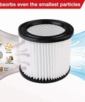 Heavy Duty Nanofiber Cartridge Filter for Most 4 Gallon and Smaller Wet Dry Vacuums 2 Pack Reusable PET Filtration Paper Replacement