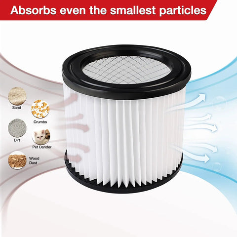 Heavy Duty Nanofiber Cartridge Filter for Most 4 Gallon and Smaller Wet Dry Vacuums 2 Pack Reusable PET Filtration Paper Replacement