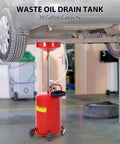 Sierra Squad 20 Gallon Waste Oil Drain Tank Portable Fluid Transfer Drum Air Operated Pump System shown under a vehicle.