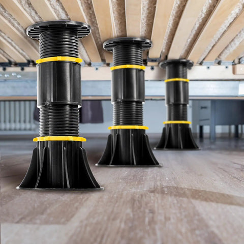 Four Pack Adjustable Bed Support Legs Eight Point Five To Thirteen Inches Heavy Duty Center Slat Reinforcement Kit under bed.
