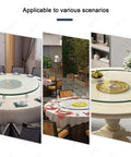 Tempered Glass Lazy Susan Turntable Large Capacity For Family Dinners And Party Night Eats in dining settings