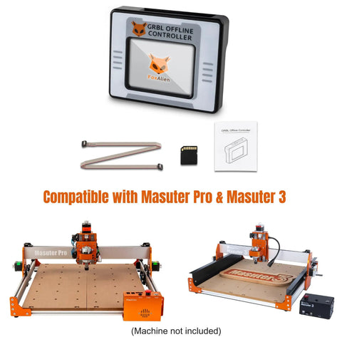 Image of Offline CNC Controller With Touchscreen LCD for Masuter Pro and Masuter 3 showing control module, SD card, and cables.