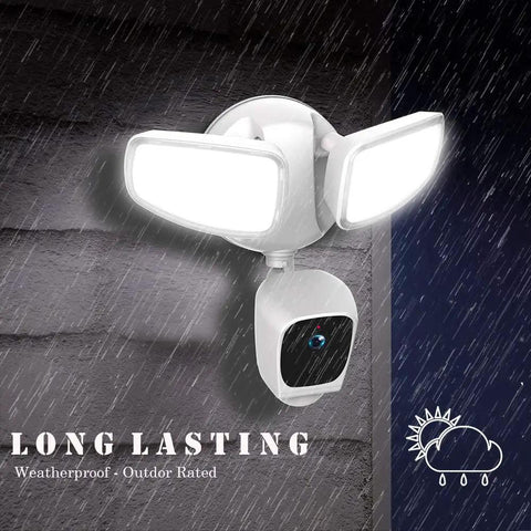 All In One Outdoor Floodlight Camera With 1080p Video No Monthly Fees Free 64GB Card Included 3000 Lumen Brightness