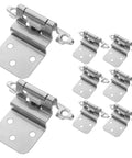 8 Pack White Nickel Self Closing Inset Cabinet Door Hinges, Flush Mount Hidden Hardware for Kitchen and Bathroom Cabinets
