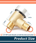 Brass RV Vacuum Breaker Check Valve for Camper Trailer with 1/2 inch NPT threads, backflow prevention for black tank system