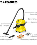 5.3 Gallon Wet And Dry Shop Vacuum With Attachments For Home Garage And Workshop Pro Grade Suction Space Saving Design
