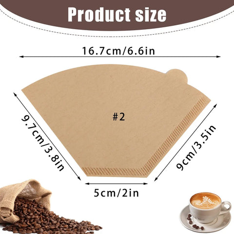 200 Count Unbleached Cone Coffee Filters For Drip And Pour Over, Disposable Cone Paper Filters Fits 2 To 6 Cup Coffee Makers, Easy Cleanup, Smooth Brew And Consistent Flavor