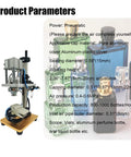 IntXanth Pneumatic Perfume Bottle Crimping Machine 15mm Aluminum Cap Capper Sealer For Vials & Oral Liquid Spray Caps with adjustable height.