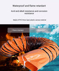 Heavy Duty Portable Dust Extractor Fan With Rock Solid Build And Killer Suction For Garage Workshops Dual Function Fume Blower and air ventilation system includes thick flexible orange PVC hose with waterproof and flame retardant features.