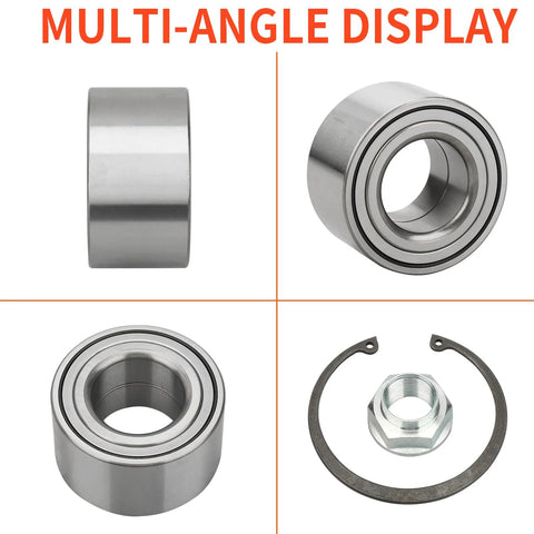 Multi-angle view of Pair Front Wheel Hub And Bearing Assembly For Toyota Avalon 1995-2004 Camry 1992-2003 Sienna 1998-2003 Solara 1999-2003 And Lexus ES300 1992-2003 RX300 1999-2003 5 Lug 4.5 Inch Bolt Circle 114.3mm, showing bearings and components.