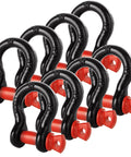 Eight Pack One Half Inch D Ring Shackles, Screw Pin Beefy Heavy Duty Gear For Towing And Off Road Recovery, 2 Ton Working Load Limit And 8 Ton Breaking Strength, Carbon Steel Chain Shackles Clevis Set displayed