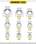 Sizes and dimensions of Stainless Steel Internal Tooth Star Lock Washers from M2 to M12 in the assortment set.