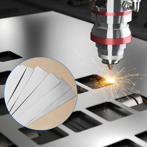 14 Piece 304 Stainless Steel Shim Stock Set With 1 Inch By 6 Inch Strips In Seven Thicknesses From 0.001 To 0.006 Inches Two Pieces Per Thickness Go To Kit For Precise Gap Shimming.