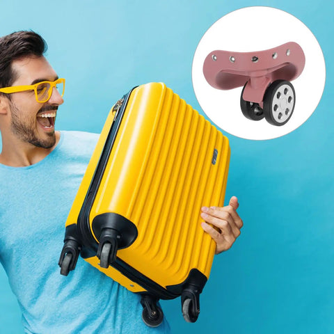 Two Pairs Suitcase Wheel Replacement With 360 Degree Swivel And Quiet Operation ABS Luggage Spinner Wheels Spare Parts For Travel Easy Install Trolley Repair For Hard Sided Suitcases on yellow hard shell suitcase