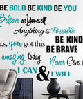Eight Styles Motivational Wall Decals Set With Inspirational Quotes You Got This Believe In Yourself Be Kind Be Brave