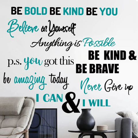Eight Styles Motivational Wall Decals Set With Inspirational Quotes You Got This Believe In Yourself Be Kind Be Brave