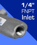Close-up of Long John Safety Air Gun With 12 Inch Aluminum Extension featuring 1/4 inch FNPT inlet for debris blasting and cleaning