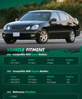 Sedan car compatible with Lexus CT200h 2011-2017 and Toyota Prius 2010-2015, showing vehicle fitment details