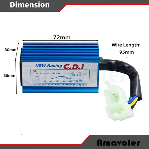 6 Pin AC CDI Ignition Coil Aluminum Alloy Racing CDI Box For Motorcycle ATV Dirt Bike Scooter 125cc 150cc 200cc 250cc Blue