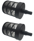 2 Pack Water Pump Inlet Strainer Screen Stainless Steel Hose Filter for Most Pumps and Sprayers, black durable barbed inlet