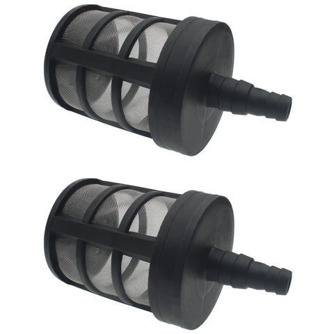 2 Pack Water Pump Inlet Strainer Screen Stainless Steel Hose Filter for Most Pumps and Sprayers, black durable barbed inlet