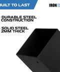 Close-up of black steel 4x4 Pergola Brackets Kit Eight Pack Beefy Powder Coated Steel Corner Braces for DIY Gazebo build.