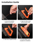 Installation guide showing steps to mount the Aerodynamic Cycling Water Bottle 680ml Squeeze Flask securely.