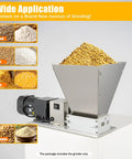 Real Workhorse Electric Grain Grinder With Four Detachable Hoppers, Heavy Duty Countertop Mill for grains, featuring a stainless steel top hopper.