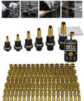 Pro Rivet Nut Tool Kit With M3 To M12 Mandrel Nosepiece Set showing various insert sizes and a packaging solution for metal working.