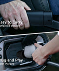 Sae J1772 To Type 2 EV Charger Adapter 32 Amp Heavy Duty Portable Electric Vehicle Charging Converter in hand, easy to carry.