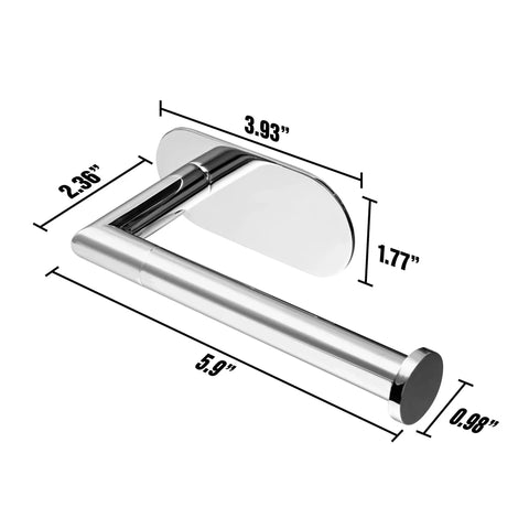 Self Adhesive Toilet Paper Holder Chrome Finish Stainless Steel SUS 304 No Drilling Bathroom Mount with dimensions