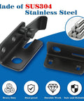 Flip Latch For Gates And Cabinets Sliding Bolt Latch Safety Door Lock Catch Matte Black SUS304 Stainless Steel