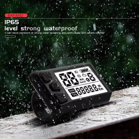 Electric Bike LCD Display For Mid Drive Ebike Kits, 2.0 Inch Intelligent Screen With Waterproof 5PIN Plug in rain