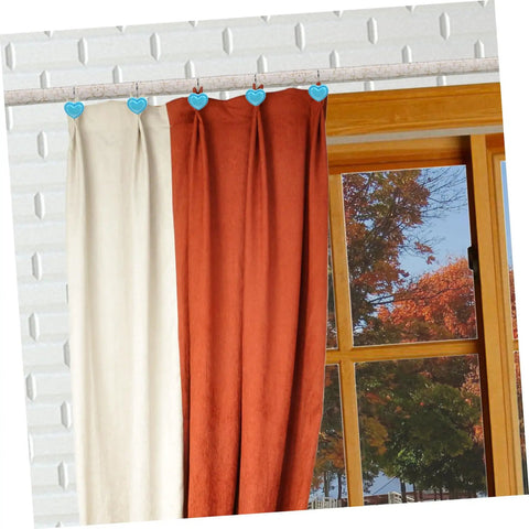 Heart Pendant Shower Curtain Hooks 12 Piece Set Retro Resin Rod Hangers With Easy Glide curtains in window scene