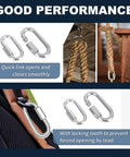 30 Pieces Three Point Five Inch M10 Quick Links Galvanized Steel Heavy Duty Chain Links With Three Eighths Inch Locking Carabiners for secure connections