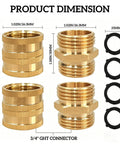 Beefed Up Three Quarter Inch Garden Hose Adapter Set With Two Pairs Male To Male And Female To Female Connectors No Leak Water