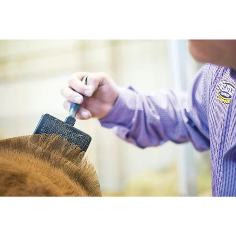 All In One Self Cleaning Slicker Brush For Cattle And Sheep Grooming, A Workhorse Tool With Easy Clean Bristles, Lifts Leg Wool And Adds Serious Shine, Perfect For Fitting Flanks, Legs And Tail Heads, Durable Livestock Grooming Must Have