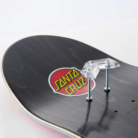Dope Clear Acrylic Skateboard Wall Mount Hanger For Display And Storage Of Decks And Longboards Modern Floating Vertical Rack With Stainless Steel Hardware Includes Caps And Anchors attached to skateboard deck