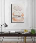 Steam Locomotive Canvas Wall Art Poster For Nursery And Living Room, Minimal Train Decor In Neutral Tones, 12x18 Inch