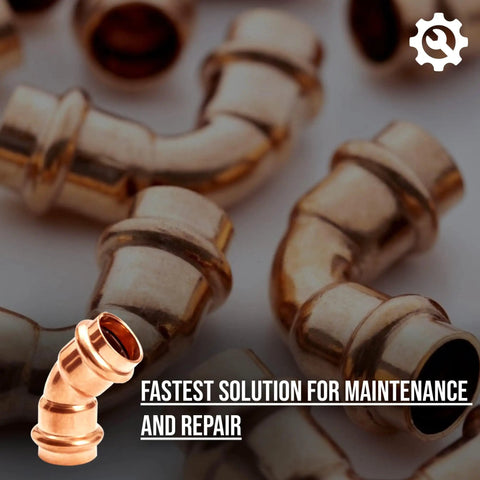 Zero Lead Copper 1/2 Inch 45 Degree Elbow Press Fitting for Quick Watertight Copper Pipe Connections in Residential and Commercial Plumbing Pack of 10