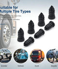 70 Piece Tire Repair Kit With Dual Size Rubber Nails for car, truck, motorcycle punctures, shown with images of vehicle use